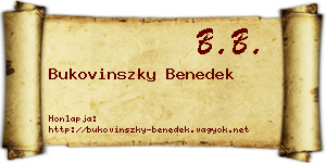 Bukovinszky Benedek névjegykártya
