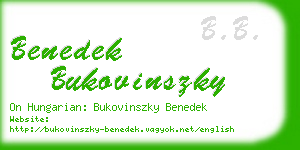 benedek bukovinszky business card